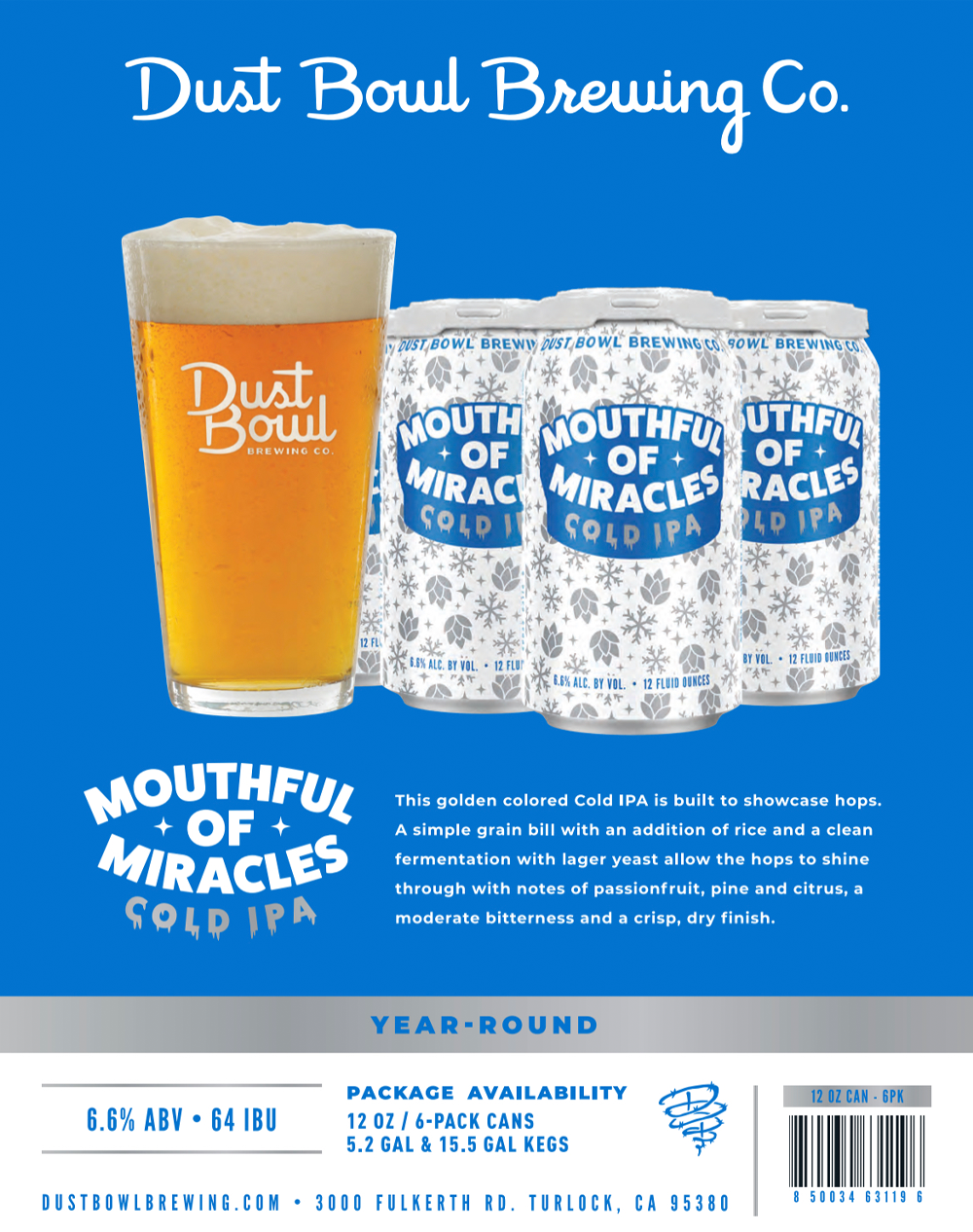 Mouthful of Miracles Cold IPA from Dust Bowl Brewing Company